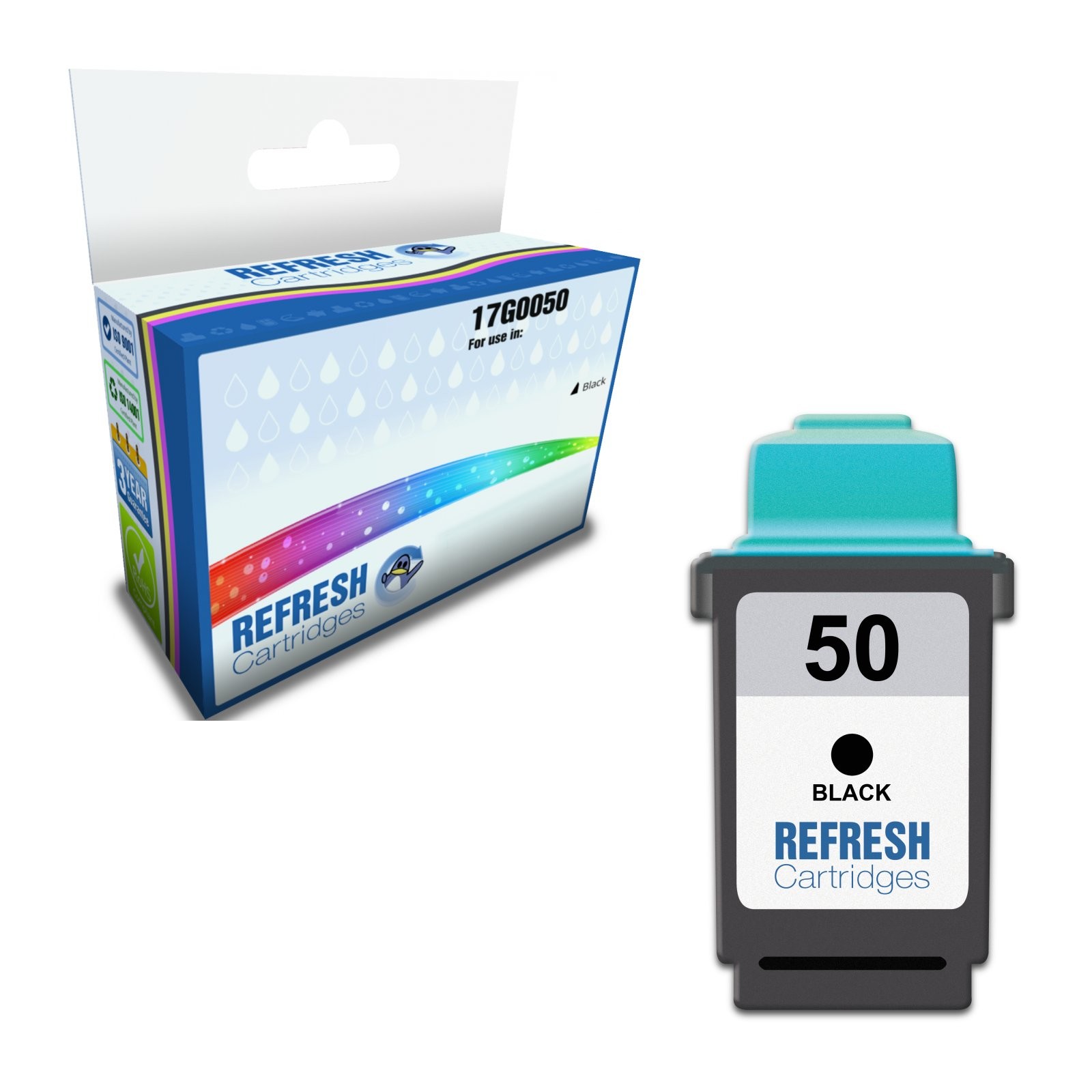 Refresh Cartridges Black 50/17G0050 Ink Compatible With Lexmark Printers