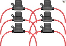 Waterproof Medium Inline Fuse Holder with 14 Gauge AWG Wire 10 Inches Long, Fit