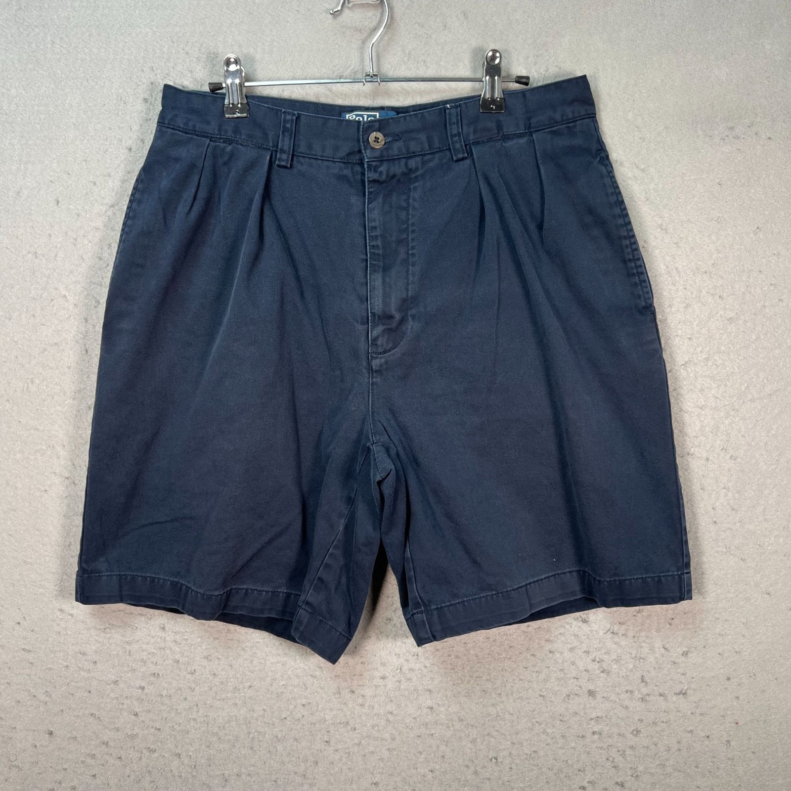 Polo Ralph Lauren Tyler Navy Blue Chino Shorts Mens Size 33 100% Cotton