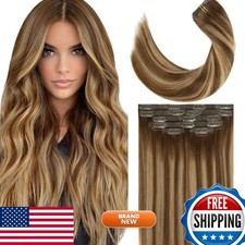 Lacer PU Clip in Hair Extensions Remy Human Hair 4-4/27