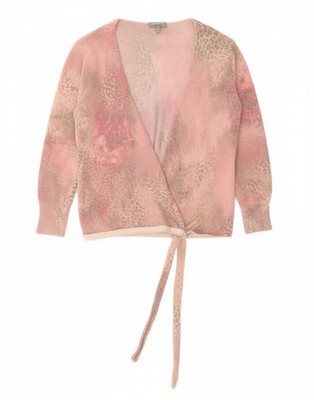 Per Una Damen Crop 3/4 Ärmel Cardigan Pullover UK 8 Small Rosa BF03