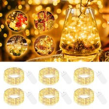 6 Pack Led Fairy Lights Battery Operated 2M 20LED Small String Lights Battery