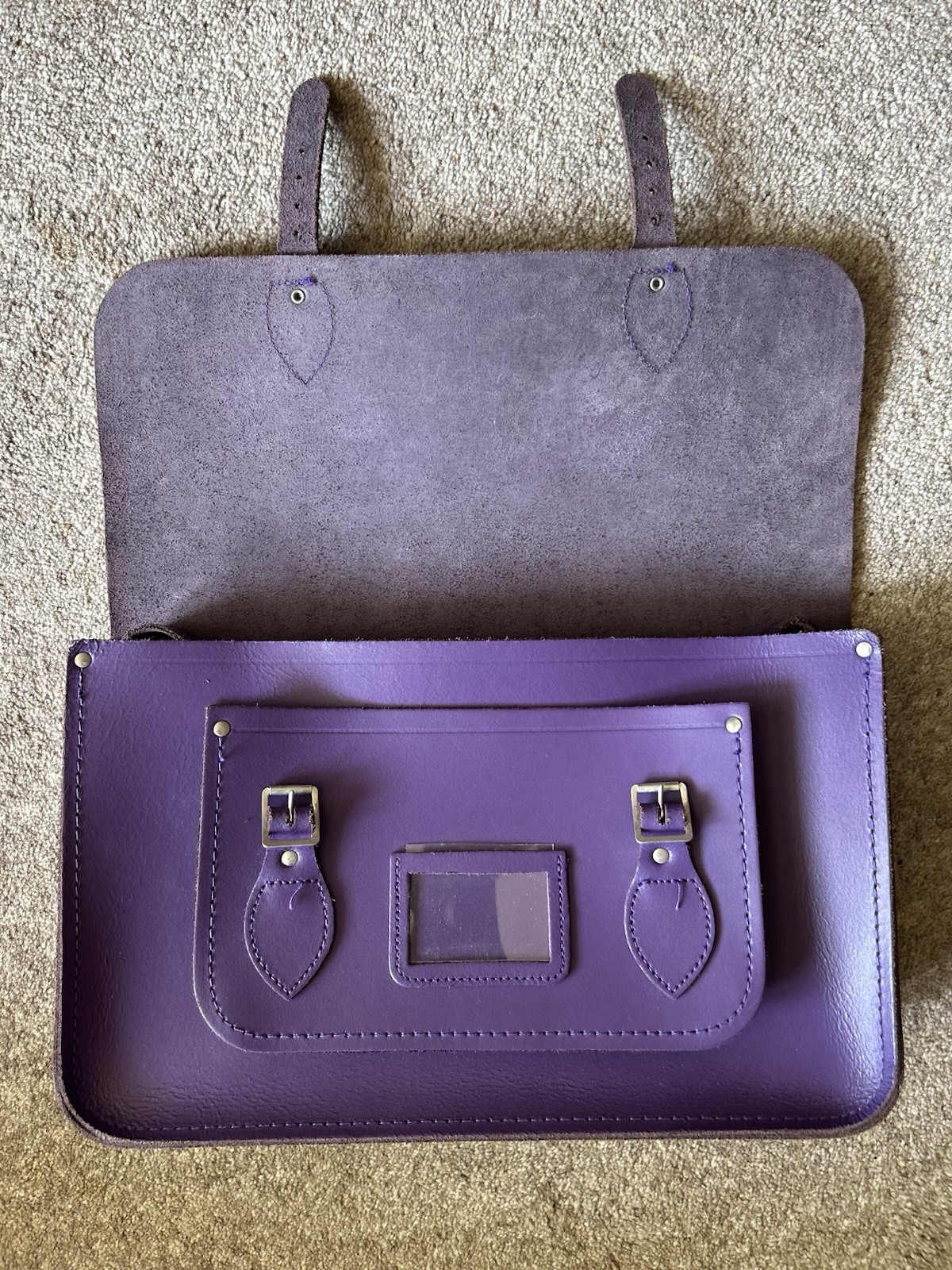 Cambridge Satchel Company Batchel/Satchel Purple 14inch - Shoulder/Cross Body image 2