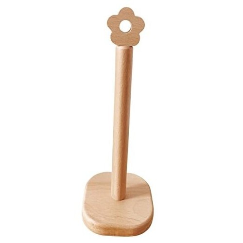 Paper Towel Holder, Wooden Kitchen Roll Stand Organizer Free Standing,