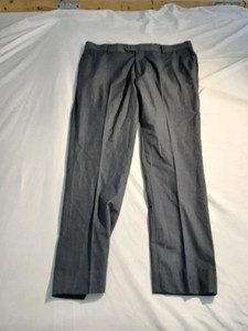 T.O Men's Dark Gray Dress Pants Suit Trousers Belt Loops Zip Fly WAIST 30