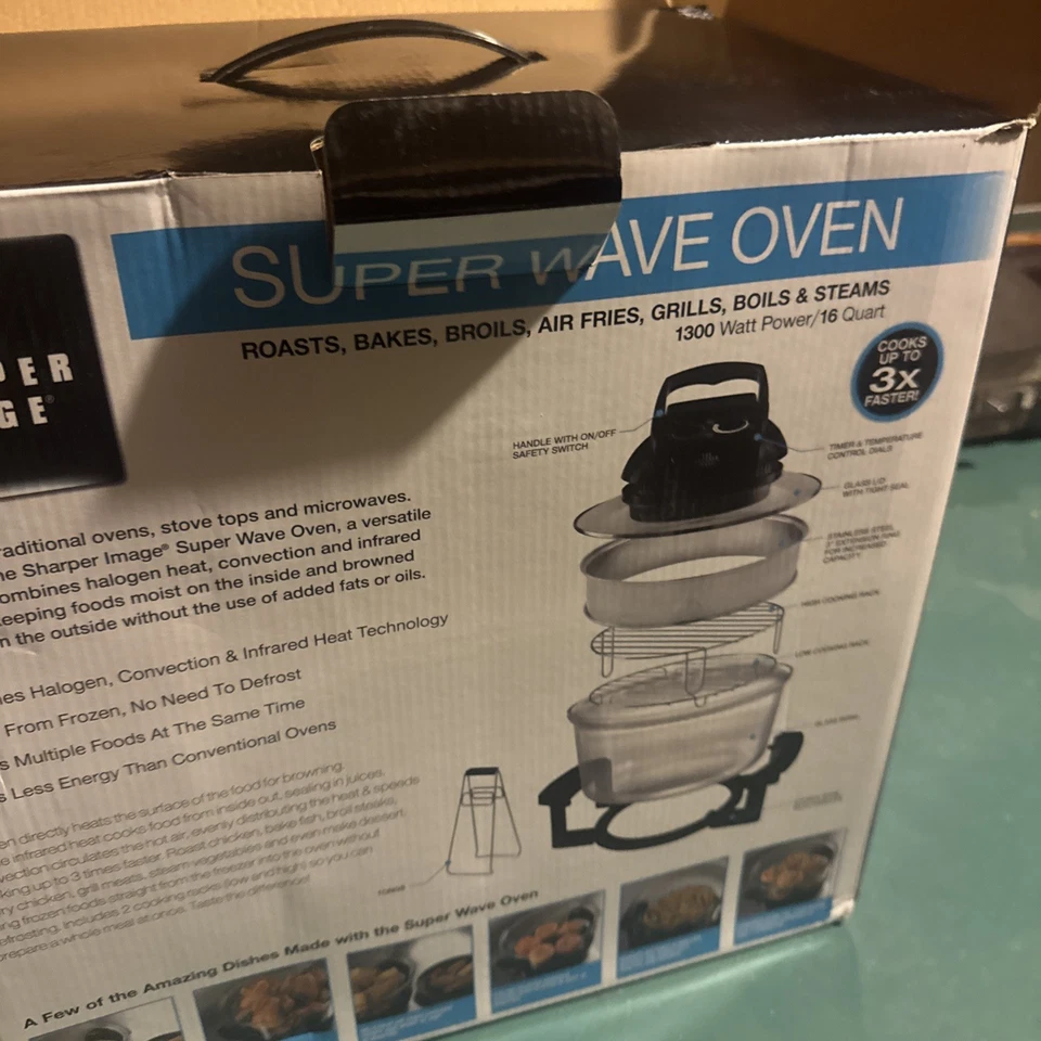 The Sharper Image Super Wave Oven 1300 Watt 16Qt. Infrared Convection Black NEW - Image 3 of 4
