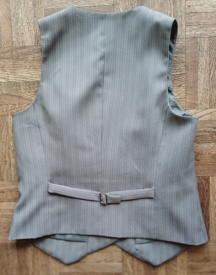 2-teiliges Set: Weste + Blazer, Gr. 20 (= Kurzgröße zu 40), Nadelstreifen, grau - Bild 4 von 4