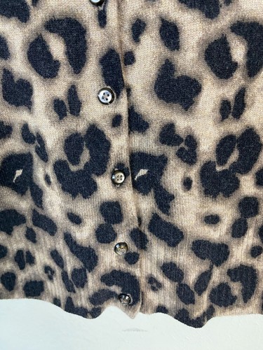 Cashmere Leopard Print Cardigan Sweater Women Size XL Apt 9 Cozy Lightweight - Picture 11 of 15