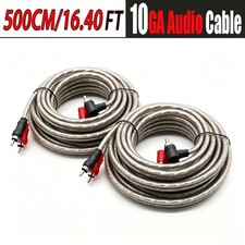 2Pcs RCA Audio Cable 2 Channel 5 M/16.4 Feet Twisted OFC Car Home Amplifier Wire