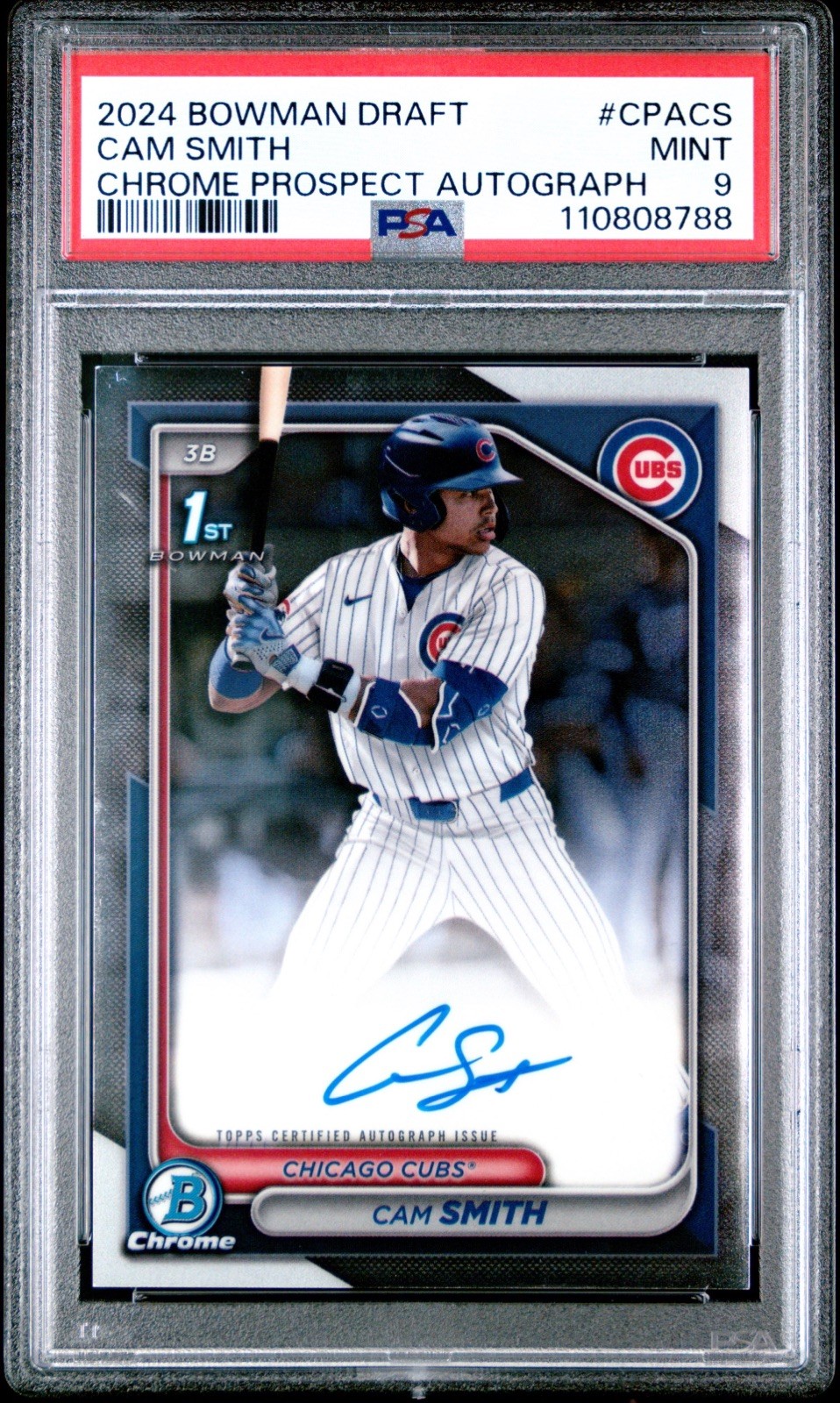 2024 Bowman Draft Cam Smith Chrome Prospect Auto #CPACS PSA 9 MINT Cubs Astros