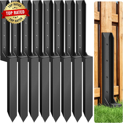 8 Pcs Fence Post Repair, Heavy Duty Fence Post Kit Anchor Ground Stakes for Repa