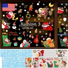 295PCS Christmas Window Clings Kids Room Big Windows Stickers for Glass, Navidad