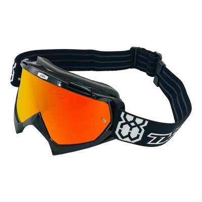 Motocross-Brille TWO-X Crossbrille Race MX Enduro schwarz verspiegelt iridium