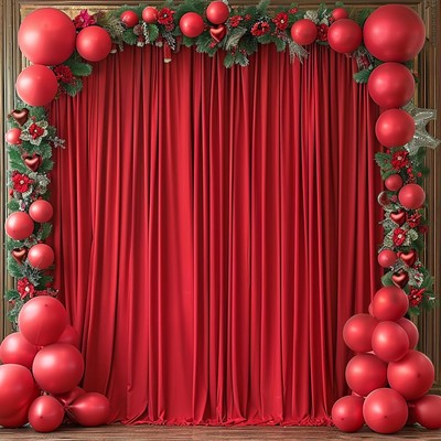 10x10ft Wrinkle Free Red Backdrop Curtain for Parties Soft Fabric Drapes