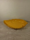 Vintage Frankoma Yellow Leaf Console Dish Pre-owned 12.25"