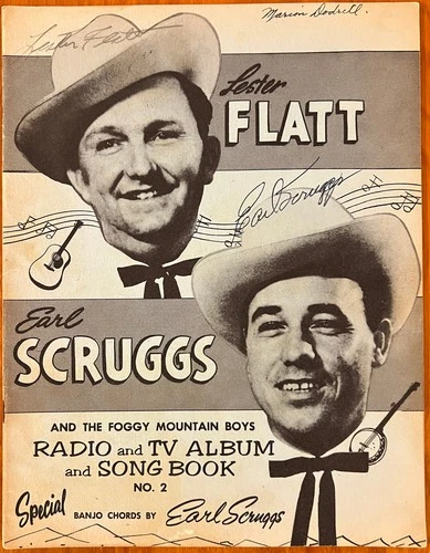 1950s AUTOGRAPHED FLATT & SCRUGGS song lyrics folio w/pics RADIO & TV ALBUM #2