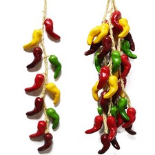 4 String Chili Pepper Decor Fake Vegetables Artificial Food Artificial Pepper...