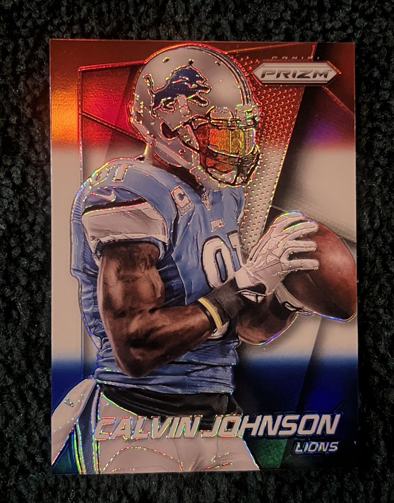 2014 Panini Prizm - Calvin Johnson #65 Red White & Blue Prizm