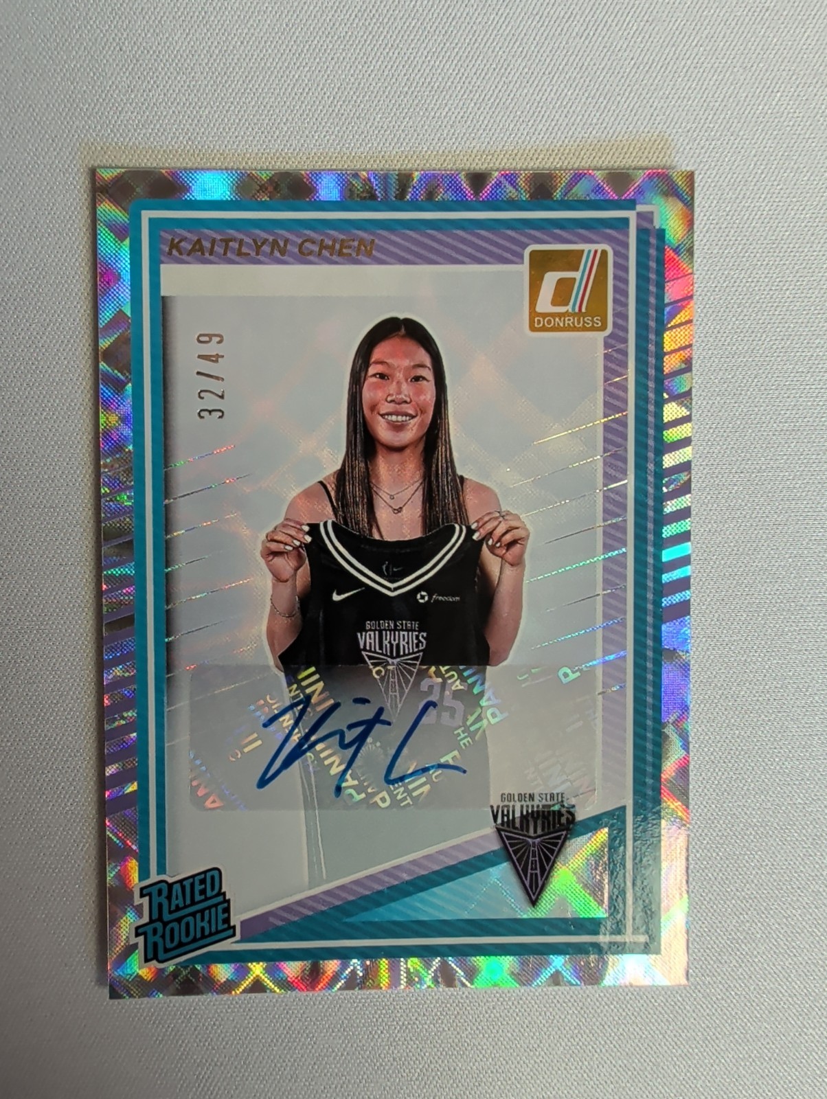 2025 Panini WNBA Donruss Kaitlyn Chen Rated Rookie Auto Holo /49