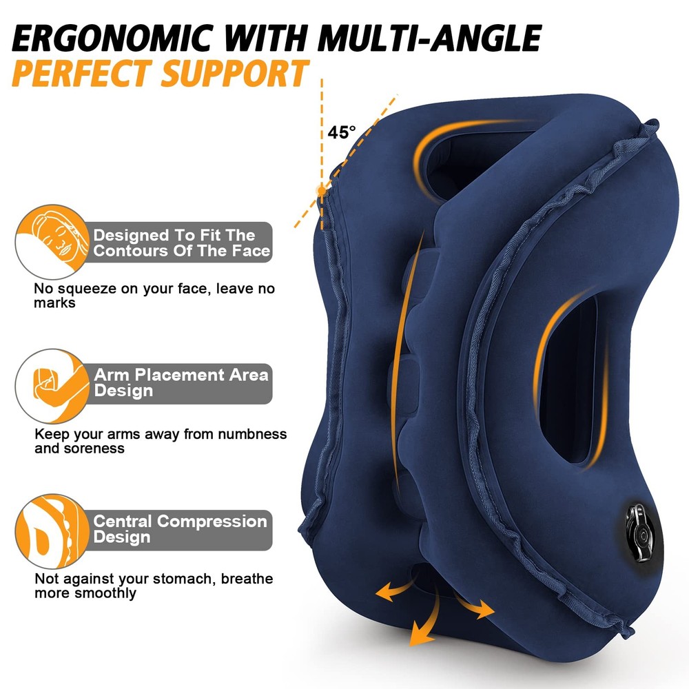 Inflatable Travel Neck Pillow for Airplanes - Comfortable & Compact Support