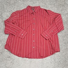 Eddie Bauer Stretch Wrinkle Resistant Men's Button Up Shirt Red 2X-Large