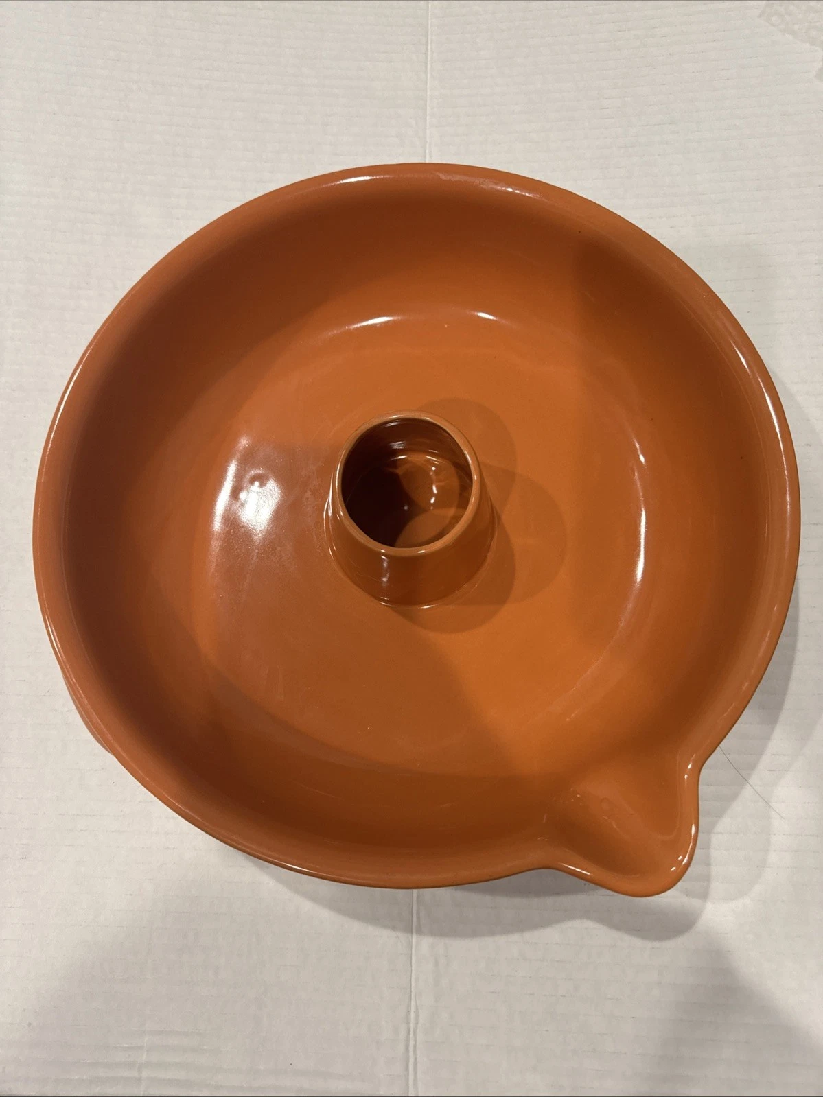 WORLD MARKET VERTICAL/Orange Tan Beige CERAMIC CHICKEN ROASTER BAKING DISH