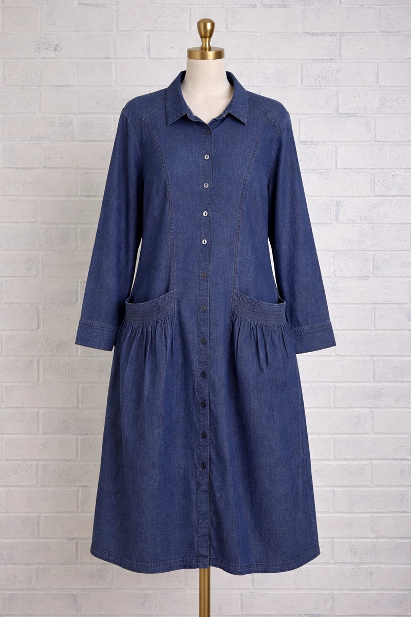 blue twill dress Y's BORN PRODUCT] COTTON TWILL FRONT POCKET DRESS – THE SHOP YOHJI YAMAMOTO
