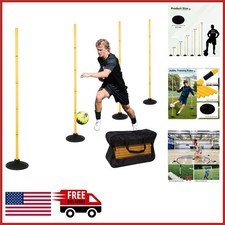 Height Adjustable 6 FT Agility Poles 4 Pack for Indoor Outdoor Use