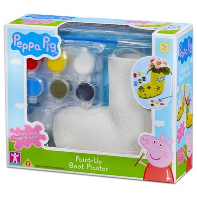 Peppa Pig Paint Up Boot Planter, Preschool Creative Toy, Paint up Plaster Boot, 
