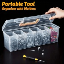 1pcs Storage Box Rectangular Plastic Transparent With Lid Container Case Holder