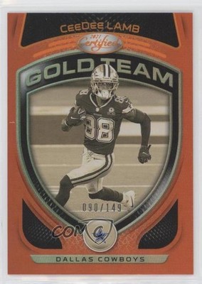 2021 Certified Gold Team Mirror Orange 90/149 CeeDee Lamb #GT-16 0bt4