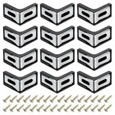 24 Pezzi Tutore Angolare in Plastica, 28x17,5x28mm Staffa Angolare con Viti, Nero