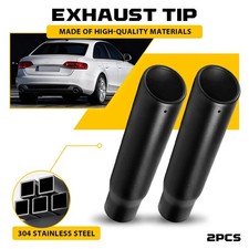 2 Pack 2.5 Inch Inlet 4 Inch Outlet 18 Long Black Stainless Steel Exhaust Tip