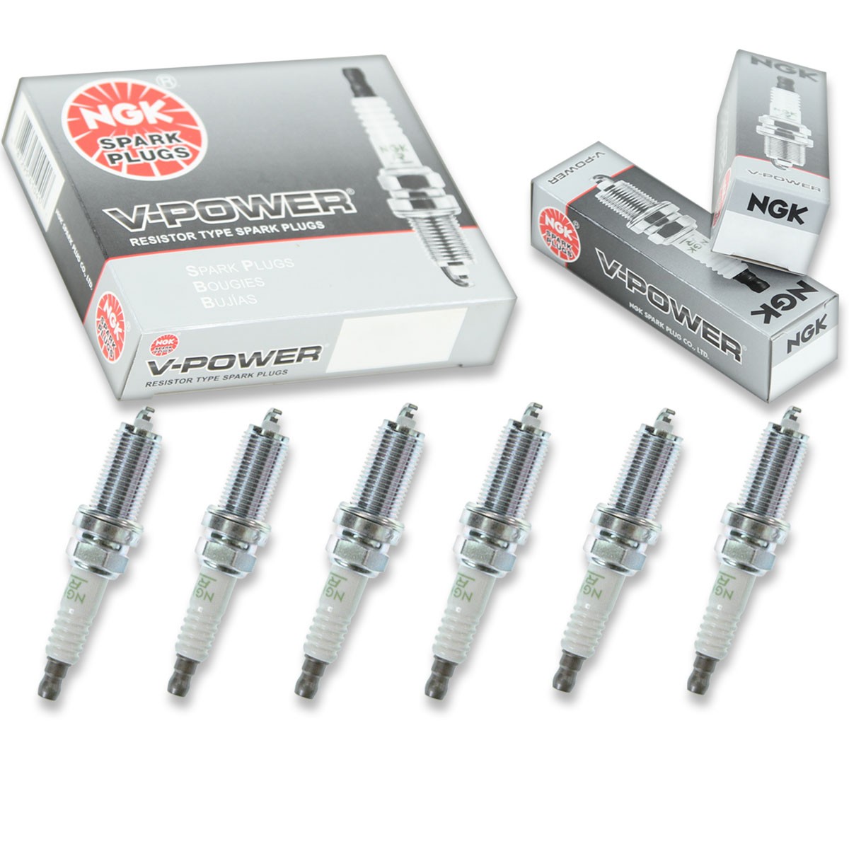 6 pc NGK 7787 LFR6C-11 V-Power Spark Plugs for K20HR-U11 90919-01236 3381 jd