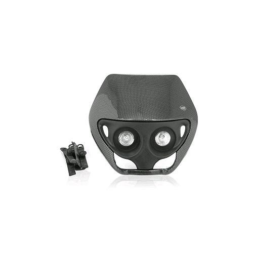 Tête de fourche enduro halogène double optique carbone universelle