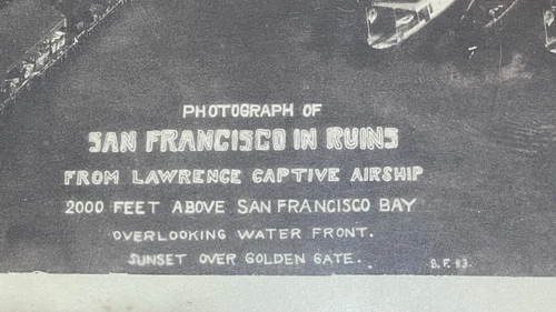 1906 San Francisco Earthquake Aerial Panorama Photo, Genuine Silver Print 12x36 - Picture 2 of 16