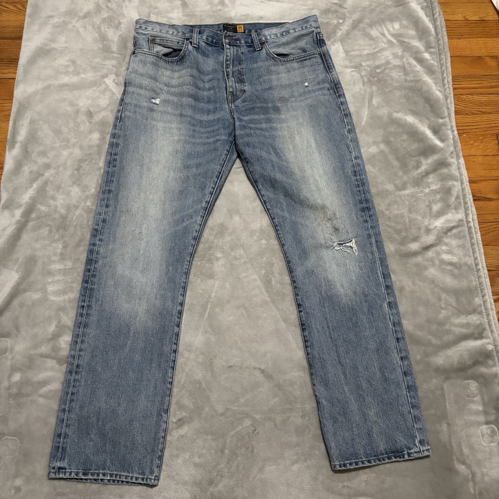 J Crew 770 Kaihara Denim Jeans Distressed Men's Size 36x32