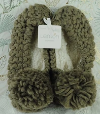 NWT Lemon Women's Ballet Slippers Hand Knit Non-Slip COCO BROWN ONE SIZE