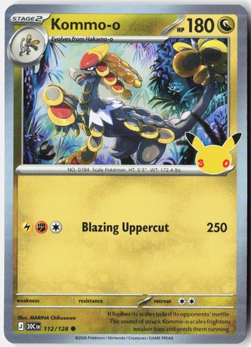 Kommo-o 112/128 Common ME: 30th Celebration Pokemon Holo Near Mint