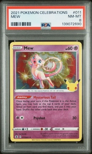 2021 POKEMON CELEBRATIONS #011 MEW PSA 8