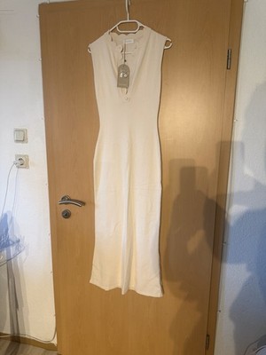MESHKI Korva Midi-Strickkleid   Elfenbein 36 Neu