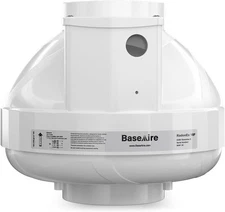 BaseAire 237CFM Radon Fan for Crawl Space Basement Garage Inline Duct 1500sq