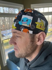 Pokemon pikachu Charizard skull scrub surgical OR hat surgery cap Mens