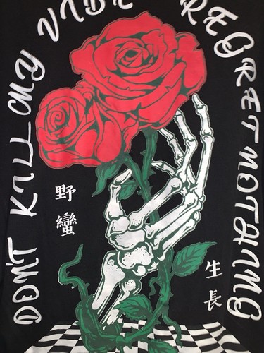 Fresh Laundry Adult "Old Growth" Skeleton & Rose Graphic Long Sleeve Shirt (2XL) - Picture 16 of 24