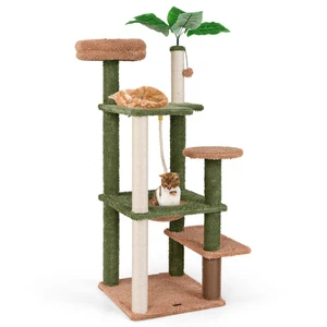 Arbre à chat de 60'' pour les chats intérieurs Tour de chat mignon avec des postes de scratching sisal & Rope