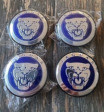 Tappi centrali ruota Jaguar blu 59 mm S X4 -tipo X-type XF XJ8 XEL XJ XK Fast UK.