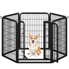 Dog Playpen Outdoor, 32 inch 6 Panels Dog Pen Indoor for RV Camping/Yard/Garden