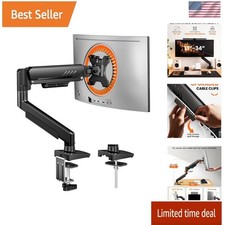 Fully Adjustable Single Monitor Arm Mount for 13-34 Inch Screens Desk Mount FAST
