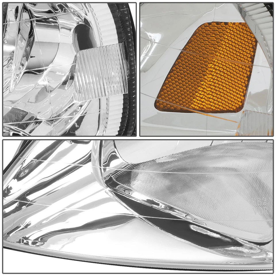 FOR 99-00 HONDA CIVIC EJ EM EK CHROME HOUSING AMBER CORNER HEADLIGHT SIGNAL LAMP - Image 4 of 4