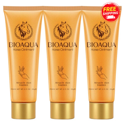 3x 60g BIOAQUA Pferdeöl Feuchtigkeitscreme pflegend für weiche glatte Hände